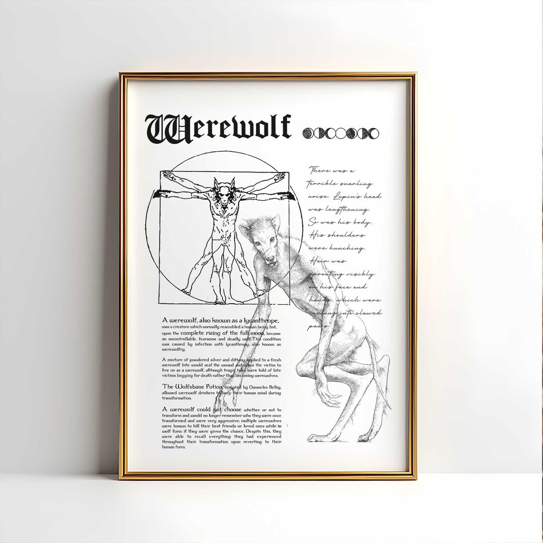 Printable Wall Art - Werewolf Definition - Halloween Theme - Witch and ...