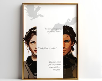 Printable Wall Art - Violet & Xaden Quote | Fantasy Bookish Decor | Fourth Wing Inspired Gift - Instant Download