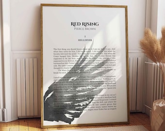 Arte mural imprimible - Red Rising: Primer capítulo - Helldiver - Cita de Pierce Brown - Descarga instantánea - Diseño de portada de libro