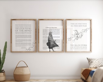 3 Set of  Printable Wall Art - Patrick Rothfuss Quote Home Decor - Instant Download - Wall Art - Nursery Office Home Decor - Kids Room