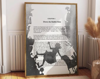 Printable Wall Art - Book Page Art - Lewis Carroll Quote - Alice in Wonderland First Chapter - Instant Download - Digital Print for Frame