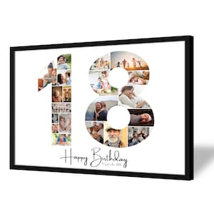 Collage per il 18º Compleanno | A4, A3, A2 | Personalizzato | 20 Foto | Regalo Fotografico | Regalo dell'Ultimo Minuto da Stampare | PDF