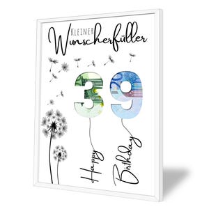 Regalo in denaro per il tuo 39esimo compleanno | A5, A4, A3, A2 | Regala soldi in modo creativo | esauditore di desideri | Regalo dell'ultimo minuto da stampare | PDF