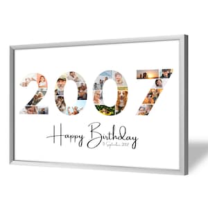 Collage pour 18e Anniversaire | 2007 | A4, A3, A2 | Personnalisé | 20 Photos | Cadeau Photo | Cadeau de Dernière Minute à Imprimer | PDF