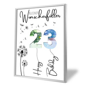 Geldgeschenk zum 23. Geburtstag | A5, A4, A3, A2 | Geld kreativ verschenken | Wunscherfüller | Last-Minute Geschenk zum Selbstdrucken | PDF