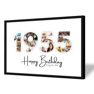 70th Birthday Photo Collage | 1955 | 70th Birthday Gift | 20 Pictures | Photo Gift | Birthday Number 70 Printable | Editable 70th Birthday