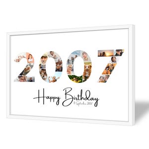 Collage pour 18e Anniversaire | 2007 | A4, A3, A2 | Personnalisé | 20 Photos | Cadeau Photo | Cadeau de Dernière Minute à Imprimer | PDF