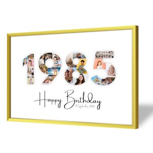 Collage pour 40e Anniversaire | 1985 | A4, A3, A2 | Personnalisé | 20 Photos | Cadeau Photo | Cadeau de Dernière Minute à Imprimer | PDF