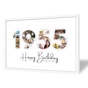 Collage pour 70e Anniversaire | 1955 | A4, A3, A2 | Personnalisé | 20 Photos | Cadeau Photo | Cadeau de Dernière Minute à Imprimer | PDF