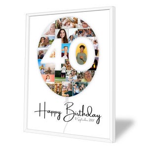 Collage zum 40 Geburtstag | Luftballon |  A4, A3, A2 | Personalisiert | 25 Bilder | Fotogeschenk | Last-Minute Geschenk | PDF