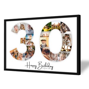 Collage per il 30º Compleanno | A4, A3, A2 | Personalizzato | 20 Foto | Regalo Fotografico | Regalo dell'Ultimo Minuto da Stampare | PDF