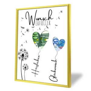 Cadeau d'argent pour un anniversaire | A5, A4, A3, A2 | Donnez de l'argent de manière créative | réalisation de souhaits | Cadeau de dernière minute à imprimer soi-même | PDF