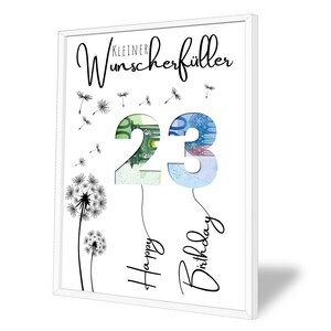 Cadeau en argent pour votre 23e anniversaire | A5, A4, A3, A2 | Donnez de l'argent de manière créative | réalisation de souhaits | Cadeau de dernière minute à imprimer soi-même | PDF