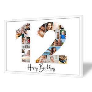 Collage per il 12º Compleanno | A4, A3, A2 | Personalizzato | 20 Foto | Regalo Fotografico | Regalo dell'Ultimo Minuto da Stampare | PDF