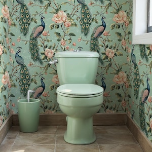 Peacock Floral Wallpaper: Elegant Bird Design, Peel and Stick Mural