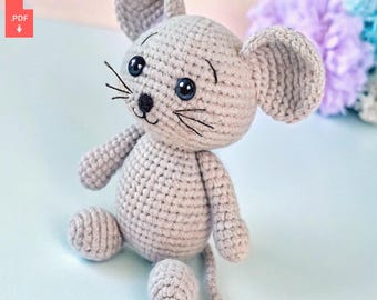 Crochet Amigurumi Pippy Mouse Pattern – Fun DIY Animals Tutorial – Digital Download for Beginners – Handmade Gift Idea