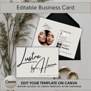 Photo business Card for Salon small business calling card contact information of business card printable Luxury design business card custom