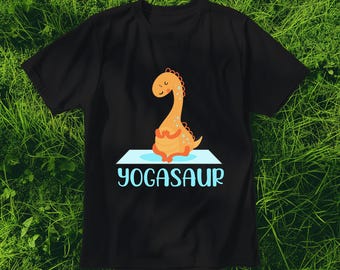 Yogasaur T-Shirt, Funny Dinosaur Yoga Tee
