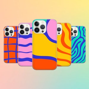 Abstrakte Handyhülle Bunte Cover für iPhone 16 Pro, 15, 14, 13, 12, 11, Google Pixel 9 Pro, 8, 7A, Samsung S25, S24 FE, A26, A36