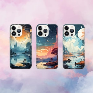 Space Planet Phone Case Astronomy Cover for iPhone 16 Pro, 15, 14, 13, 12, 11, Google Pixel 9, 8, 7A, 6A, Samsung Galaxy S24 Ultra, S23fe