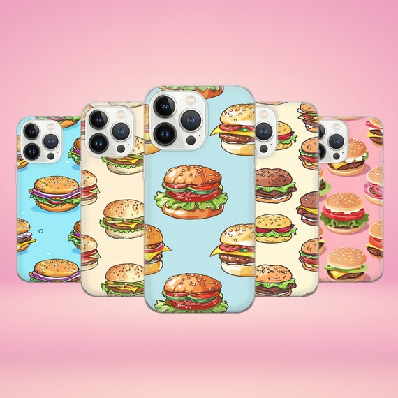 Burger Pattern Phone Case, Fast Food Cover - Etsy Burger Pattern Phone Case, Fast Food Cover - Etsy