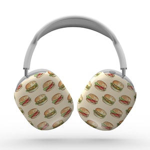 Burger Apple AirPods Max Tough Case, Fast Food Snap On Air Pods Max Cover, Protective Headphones, Hardshell, Glossy Finish