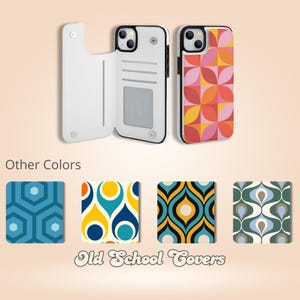 Retro Handyhülle iPhone Flip Case, bunte Abdeckung für iPhone 14, iPhone XS Max, iPhone 14+