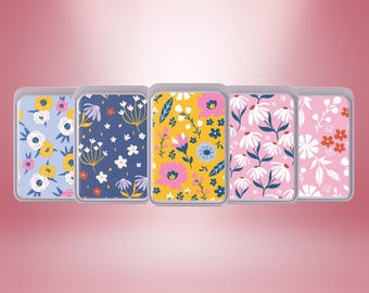 Carteira MagSafe Floral, Porta-Cartões para iPhone com Estampa Botânica, Couro Vegano
