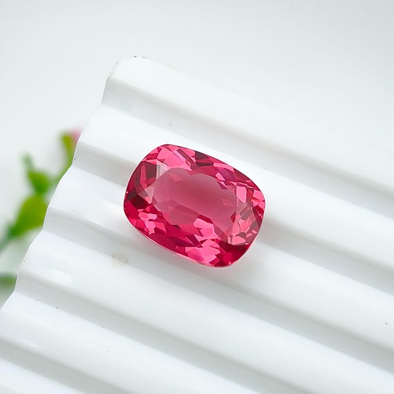 Pink tourmaline Cushion Gemstone - Faceted Tourmaline Cushion Loose Gemstone for Jewelry Making