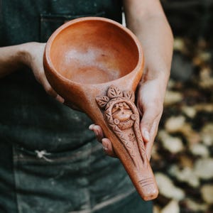 5) Sacred Feminine Copal Burner. Copalera ceremonial for Rituals, Altar Tool for Ceremonies, bowl to burn copal palo santo