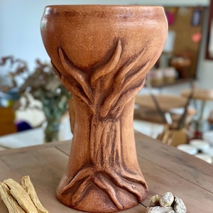 Ceramic Copal Burner, Pachamama. bowl to burn copal palo santo. Handmade Ceremonial Chalice for Rituals.