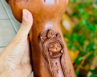 Copalera for Shamans. Copal Burner with Sacred Feminine Figure