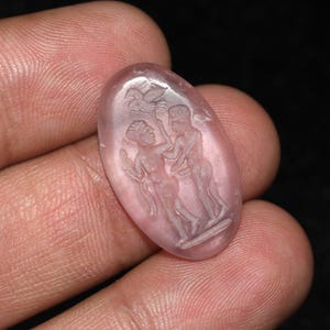 Authentic Ancient Roman Amethyst Stone Intaglio Seal Bead Circa 1st-3rd Century AD