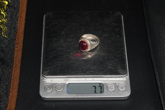 Old Antique Islamic Solid Silver Ring with Natura… - image 5