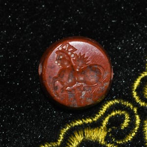 Ancient Eastern Roman Jasper Stone Intaglio Seal Bead Circa 1st Century AD