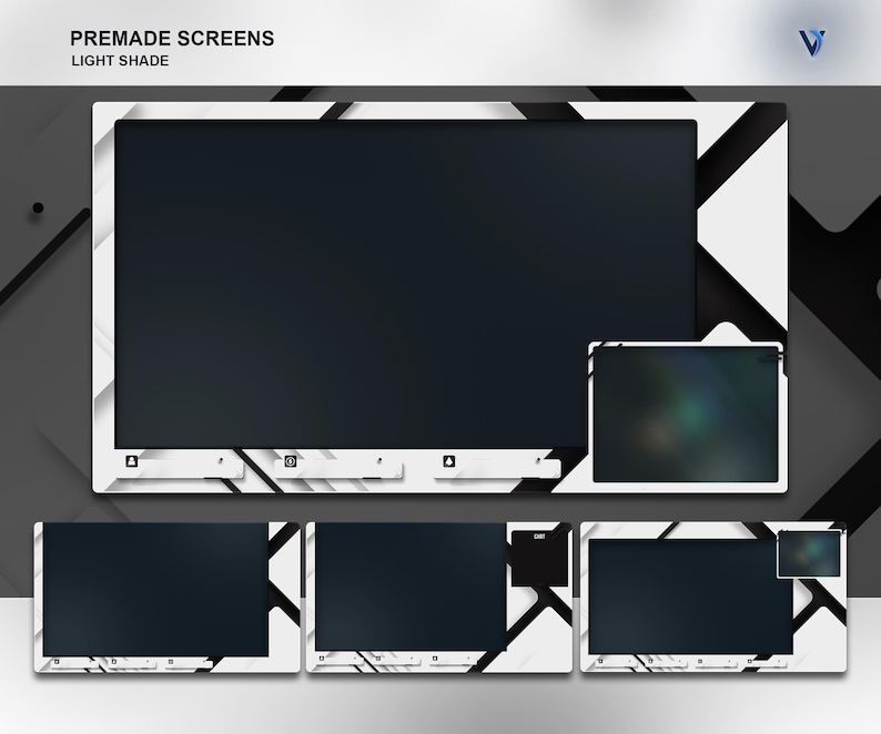 May include: A white and black geometric design screen overlay with a black background. The overlay has a light shade and is designed for use on a computer screen.
