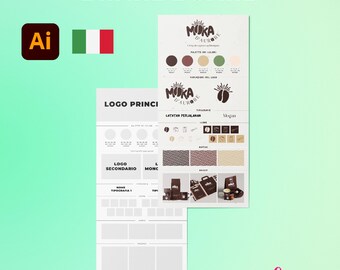 Brandboard Template Illustrator, Visual Identity Schema, Branding Kit, Simple Graphic Guide, AI Model - Download immediately