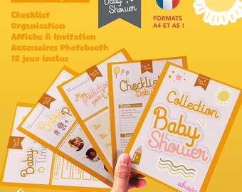 Complete Orange Theme Baby Shower Collection - 56 Pages of Organization & Games for an Unforgettable Party
