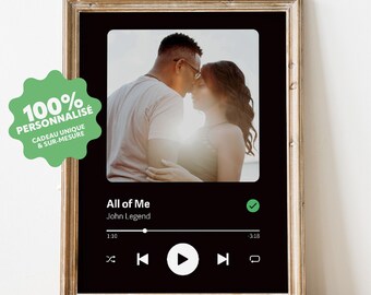 Personalized Spotify Poster | Music Photo Poster | Gift for Couples, Friends, and Family | Wall Decor | Valentine's Day, Wedding, Anniversary
