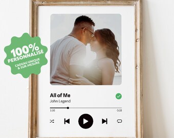 Personalized Spotify Poster | Music Photo Poster | Gift for Couples, Friends, and Family | Wall Decor | Valentine's Day, Wedding, Anniversary