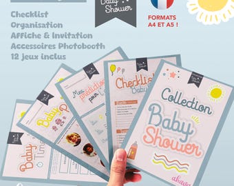 Complete Blue Theme Baby Shower Collection - 56 Pages of Organization & Games for an Unforgettable Party