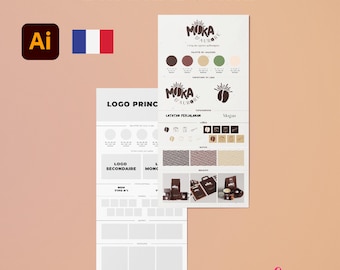 Illustrator Brandboard Template | Professional Visual Identity Sheet | Brand Kit | Simplified Graphic Charter | .AI Template - Download