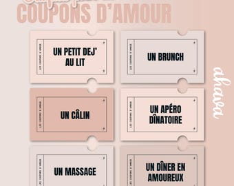 Printable Love Coupons - Couple Gift - Valentine's Day Idea - Little Romantic Attentions - Instant Download
