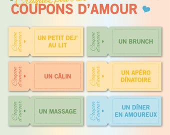 Printable Love Coupons - Couple Gift - Valentine's Day Idea - Little Romantic Attentions - Instant Download