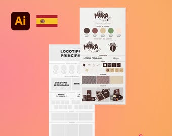 Plantilla Brandboard Illustrator | Professional visual identity file | Branding Kit | Graphic guide | Model .AI - Download instantly