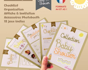 Complete Beige Theme Baby Shower Collection - 56 Pages of Organization & Games for an Unforgettable Party
