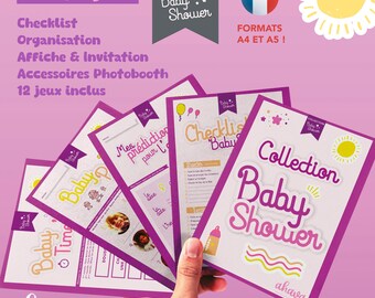 Complete Purple Theme Baby Shower Collection - 56 Pages of Organization & Games for an Unforgettable Party