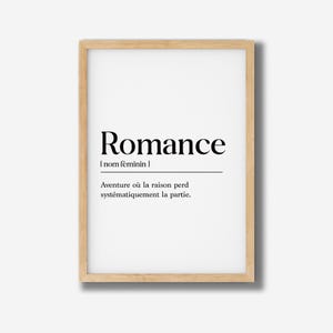Poster Romantik Definition - Minimalistische Wandkunst - Romantisch - Originelles Geschenk für Paare - Valentinstag - Herunterladbares Poster