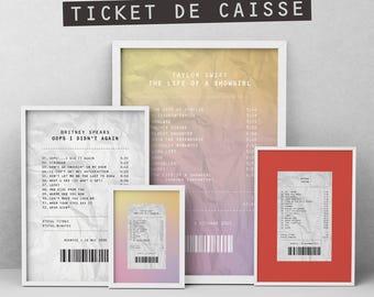Custom Album Receipt Poster | Wall Art Poster | Digital Printing | Music Decor