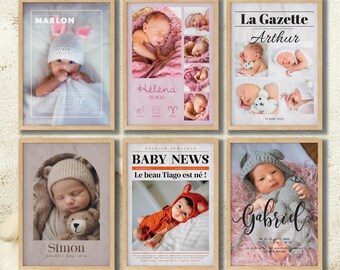 Personalized Baby Birth Announcement Poster | Birth Poster | Nursery Decor | Digital Birth Gift | Downloadable